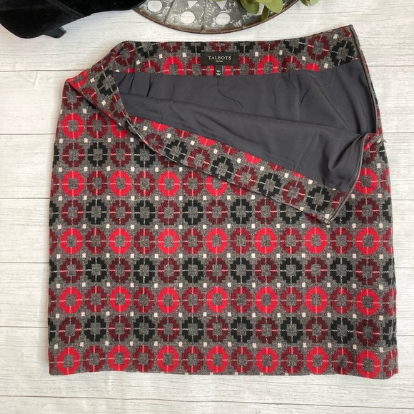 Talbots Wool Blend Geometric Mini Skirt - Picture 4 of 9